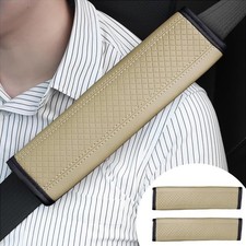 2x Beige Car Seat Belt Cover