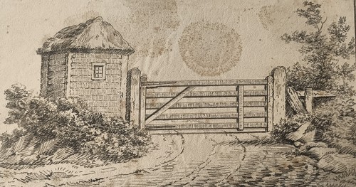 Antique 1814 pencil drawing - pencil,