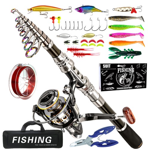 Telescopic fishing rod pole - fishing,