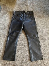Langlitz Vintage Leather Pants Western Talon Zip Side Zip size 36 Dark Brown