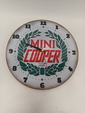 Mini Cooper 250mm/10" Diameter Metal Wall Clock Garage Clock