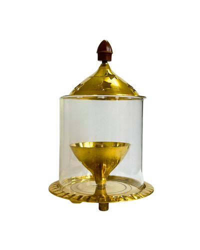 Brass oil ghee - lamp, lid