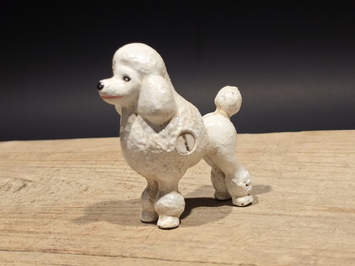 Cast iron white poodle - white,