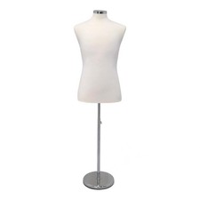 Male Tailor Tailors Dummy Dressmaker Mannequin Bust With Metal Base Retail New