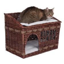 Luxury 2-Tier Wicker Cat House