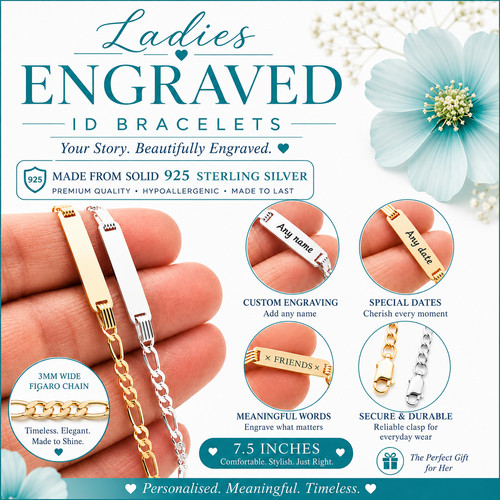 Engraved bracelet silver - engraved,
