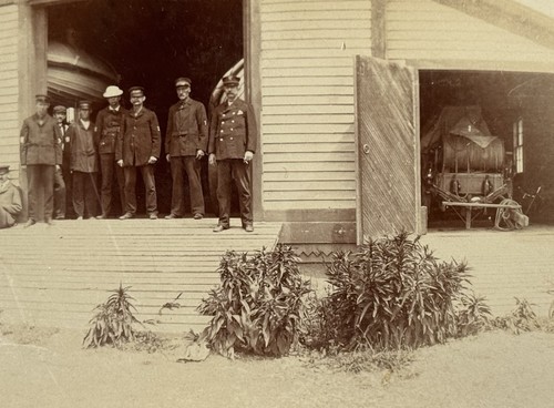 Antique panoramic firehouse - antique,