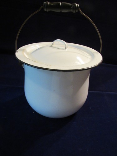 Vintage enamelware chamber - chamber, pot