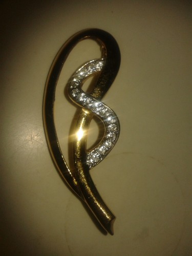 Vintage gold tone diamante - tone,