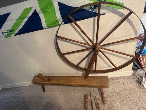 Antique spinning walking wheel - spinning,