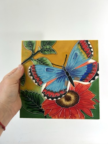 Vintage butterfly wall - vintage, tile