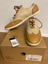 Fred Perry Leather & Canvas Womens Trainers  shoes MOORE Size UK 5 Ivory Boxed