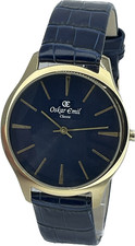 Oskar Emil Classic LAUSANNE Quality Sleek Watch Gold Plated & Blue straps