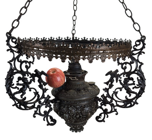 Antique victorian hanging oil - victorian,