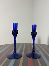 Pair Of Cobalt Blue Glass