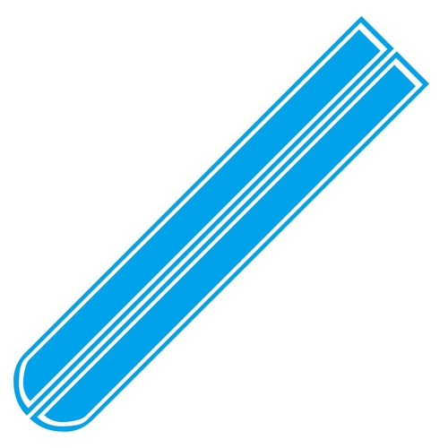 Blue racing stripes car - 2x,
