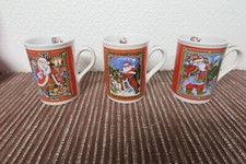 LOVELY SET OF 3 CHRISTMAS / SANTA COFFEE MUGS - LOOK - CRAZY CHEAP