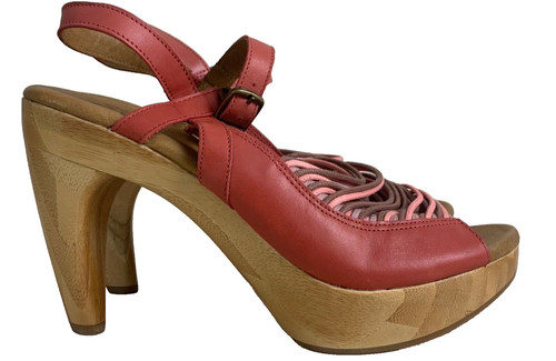 Shoes heels pink leather - heels,
