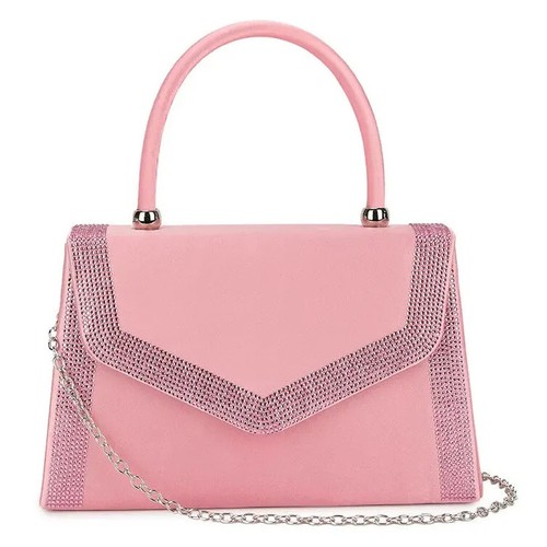 Women diamante satin clutch - diamante,