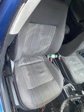 Vw Polo 9N3 Drivers Seat. 5 Door. Dark Grey with Coloured Stripes. 2005-09