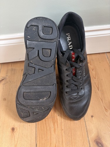 Prada sport black leather low - sport,