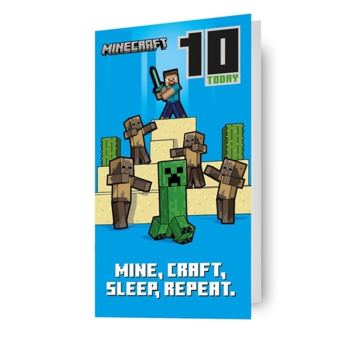 Age birthday card - birthday, minecraft