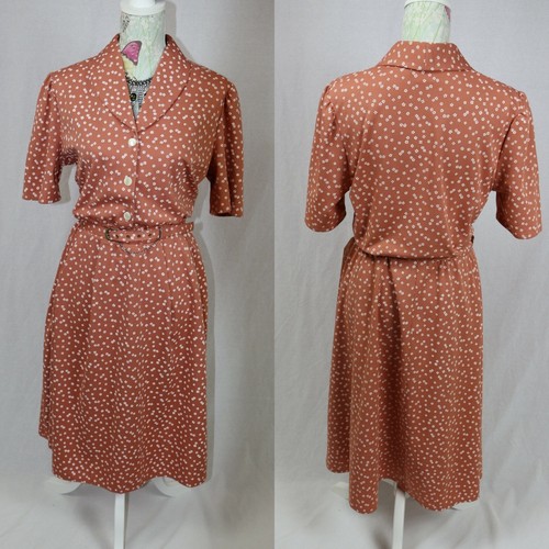 Vintage peach floral tea dress - peach,