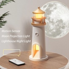 Moon Lamp Projection Lighthouse Lamps Night Light Remote Control Bluetooth Music