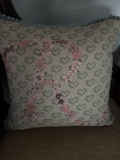 Small Square Embroidered Initial R Cushion