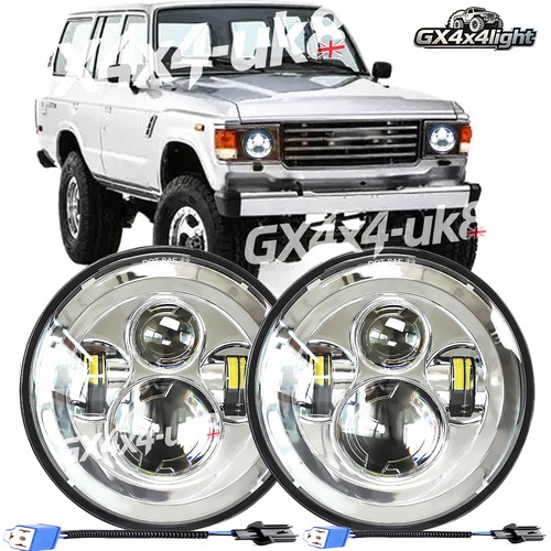 Chrome round led headlights - 7",
