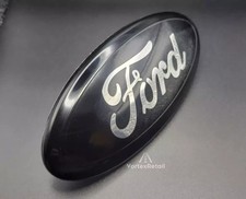 FORD 175mm X 70mm BLACK & SILVER BADGE HIGH QUALITY FIESTA FOCUS KA C-MAX