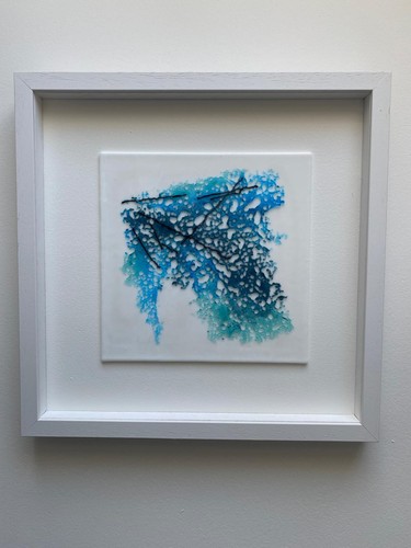 Framed glass art coral - framed,