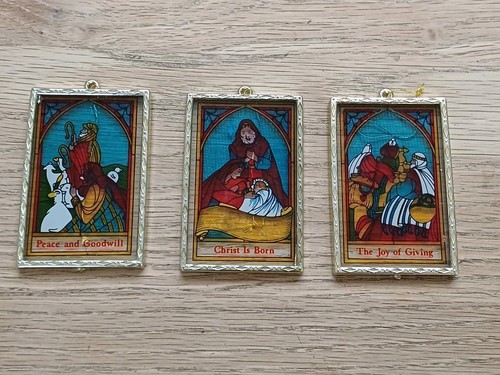 Nativity ornaments stained - nativity,