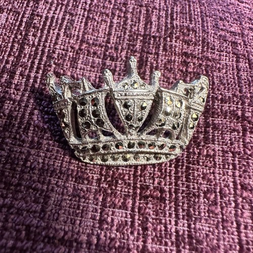 1950s marcasite crown - marcasite,