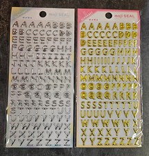 2x Sheets of Shiny Gold & Silver 3D Alphabet Letters Stickers Craft Card Making