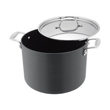 STELLAR 6000 HARD ANODISED NON STICK 24CM STOCK POT & METAL LID 8LTR S645