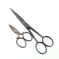 Antique Steel Scissors 2 Pairs Small & Larger Pair Wh &sons? Sheffield England 