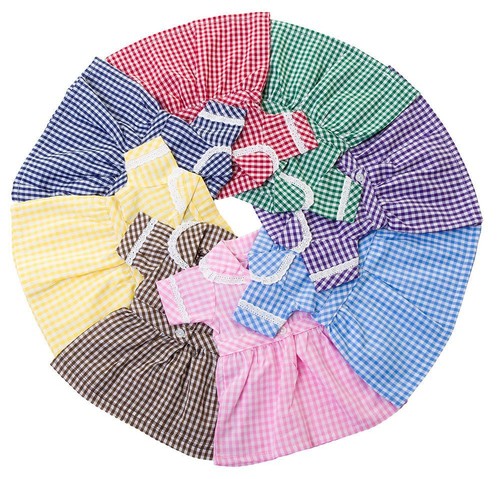 Checked school dress frilly - checked,