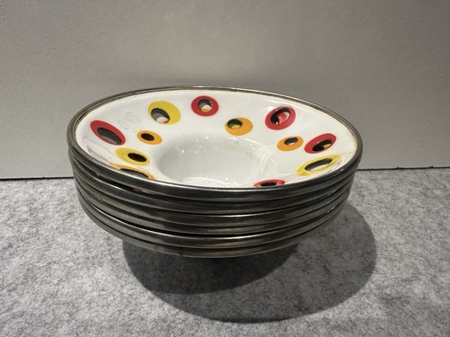 Set vintage mcm enamel - of,