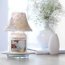 Yankee Candle Gold and Pearl Crackle Large Shade and Tray