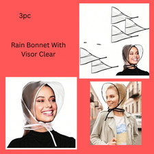 Rain Bonnet With Visor Clear