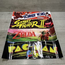 4 x Arcade Marquee Stickers - Pac-man Donkey Kong Street Fighter II Zelda
