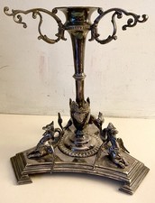 GLORIOUS SILVER PLATE GRIFFIN CANDLESTICK BY JOSEPH ROGERS & SONS c.1910