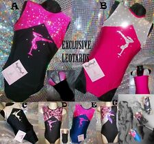 Girls Gymnastics Leotard Black Pink Sparkly Sleeveless Unique Dance Razzledazzle
