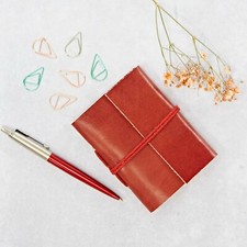 Leather bound pocket notebook - bound,