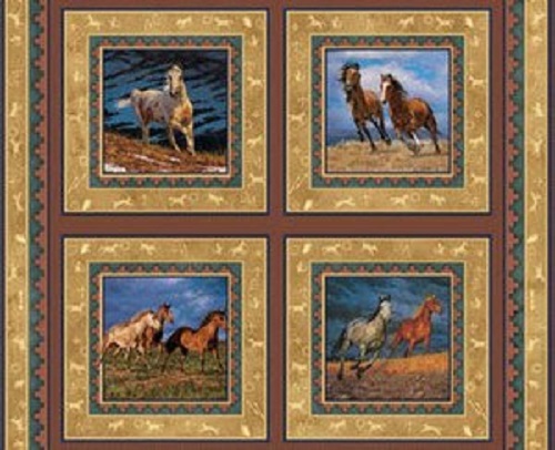 Freedom horses cotton - freedom, quilting