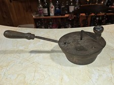Antique Coffee Bean Roaster Pan Primitive Cast Iron Marked Marieforsbruk