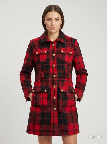 Lioness red plaid military - lioness,
