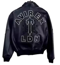 Men Avirex LDN USA Black Real