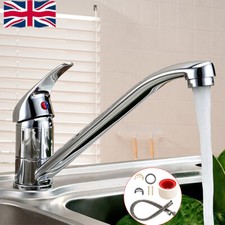 Modern Kitchen Sink Mixer Taps Swivel Spout Single Lever Tap Mono Chrome Faucet